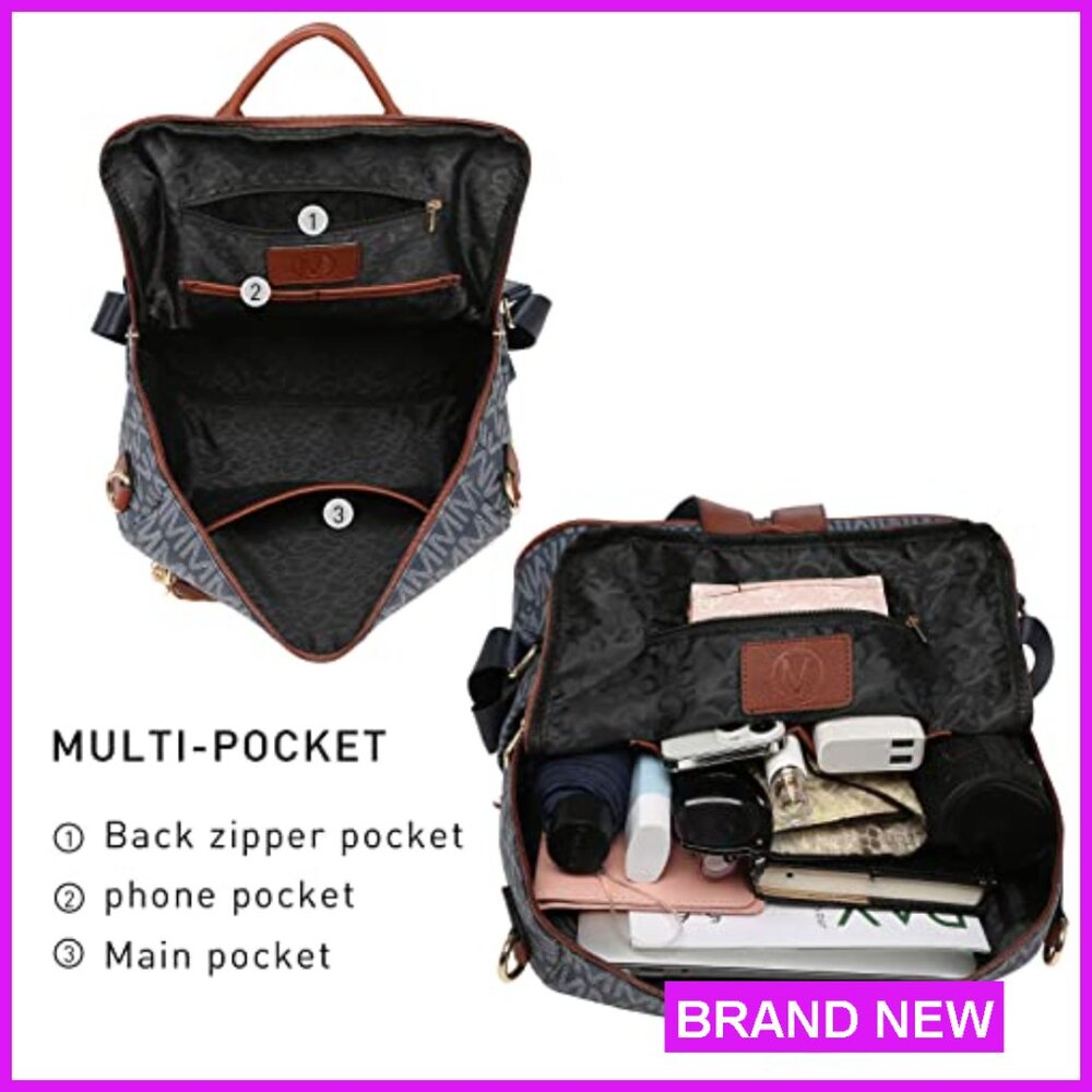 Large Convertible Backpack Purse Versatile Travel… - image 5